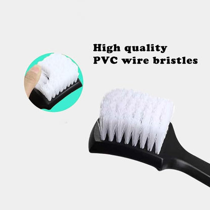 Tire Brush, Black Stiff Bristle Wheel Cleaning Brush, Car Carpet Brush, Detail Brush (White)