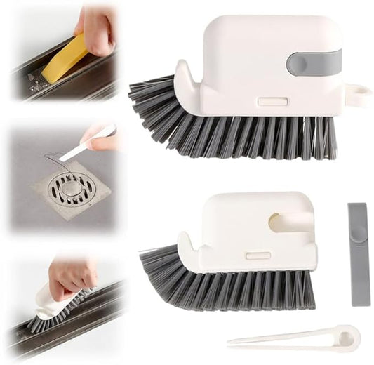 3-in-1 Removable Window Slot Brush, 2024 New Window Groove Cleaning Brush, Portable Window Track Cleaner Window Groove Cleaning Brush Tools with Hidden Scraper for Home Window Groove(Grey,1pcs)