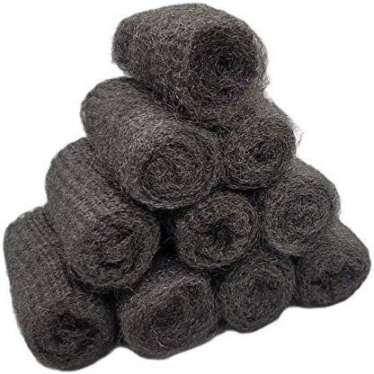 Handy Housewares 10pc Steel Wool Kitchen Scouring Pads Set - Great for Cleaning Dishes Pots Pans (1 Set (10 Pads))