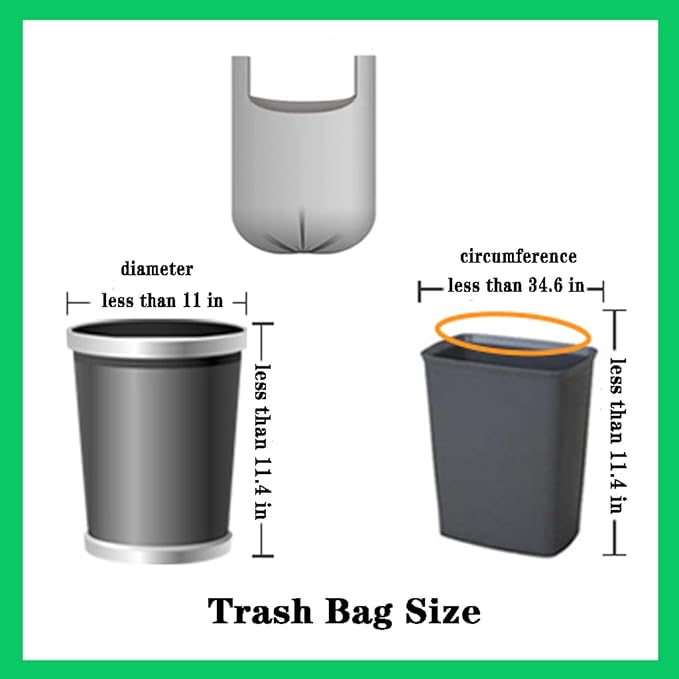 100 Count 4 Gallon Small Black Trash Bags, Durable PE Material, Handles, Breakpoints, 46x60cm
