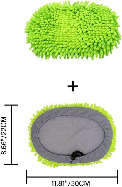 Sengo 2 Pack Car Wash Mop Chenille Head Cover Replacement Soft Cleaning and Drying Microfiber Washing Mop Head for Cars Auto