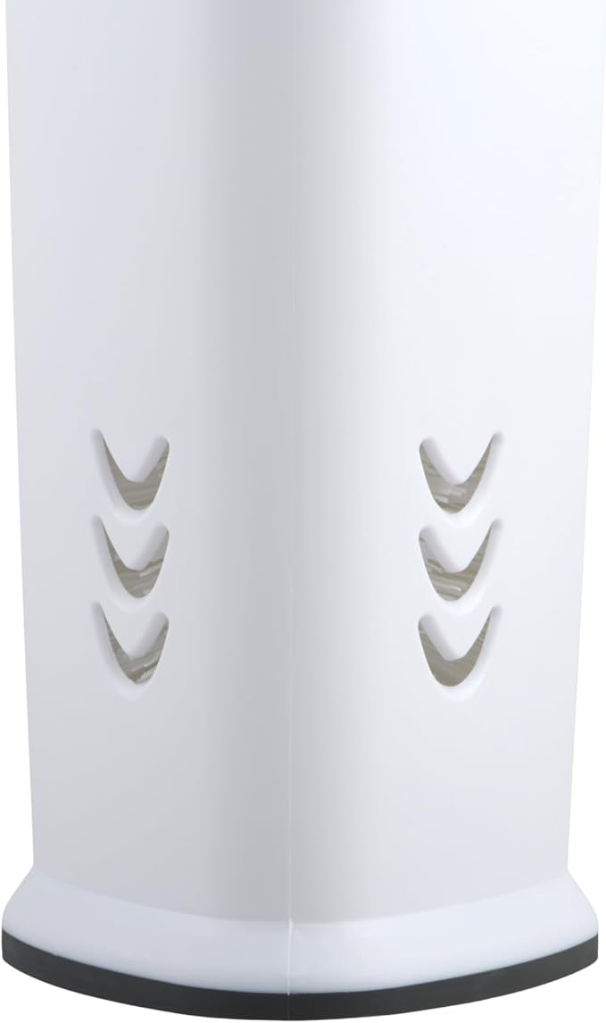 Clorox Covered Toilet Brush and Caddy with Splash Guard & Non-Skid Base, 2-Piece, White