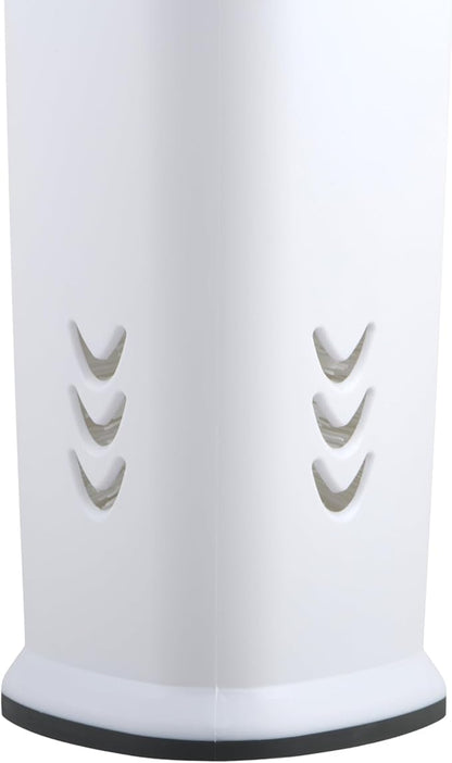 Clorox Covered Toilet Brush and Caddy with Splash Guard & Non-Skid Base, 2-Piece, White