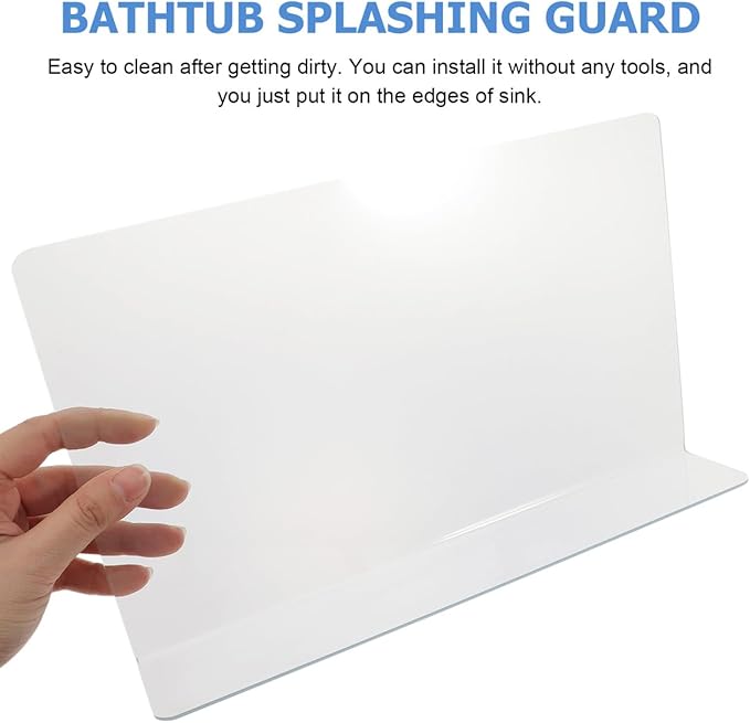 VOSAREA Kitchen Sink Splashing Guard Bathroom Bathtub Board Transparent Water Shield for Spatter Prevention Decor