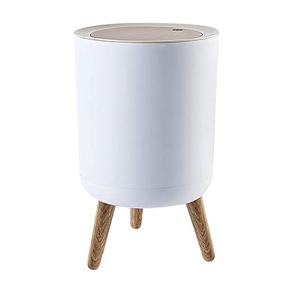Trash can，7Liter/1.8 Gallon Garbage can with Press top Lid，Nordic Modern Waste Basket，Plastic Trash bin Suitable for Kitchen, Bathroom, Bedroom, Living Room, Office, Outdoor，Dog Proof Trash can……