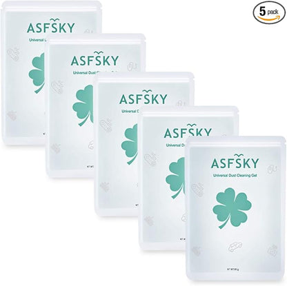 ASFSKY Car Cleaning Gel for Car Detailing Car Cleaning Gel Putty Reusable Keyboard Cleaner Gel Car Putty for Cleaning Dust Universal Cleaning Gel 5 Pack(Green)