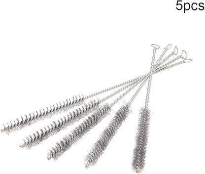 Utoolmart Steel Wire Cleaning Brush, Spiral Power Tube Brush, Steel Wire Tube Brush Cleaning Tool, Tube Bottle Brush, 0.6-inch Diameter 12-inch Length, 5pcs