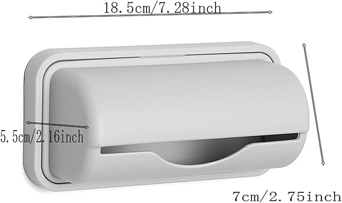 2Pack Small Trash Bag Dispenser Wall Mount with 2 Hooks for Kitchen Bathroom Waste Bin Can Liner Holder Organizer Under Sink