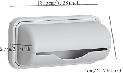 2Pack Small Trash Bag Dispenser Wall Mount with 2 Hooks for Kitchen Bathroom Waste Bin Can Liner Holder Organizer Under Sink
