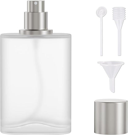 Frosted Glass Perfume Bottles Empty Refillable, 100ml /3.4oz Atomizer Sprayer, Cologne Bottles Empty with Perfume Dispenser