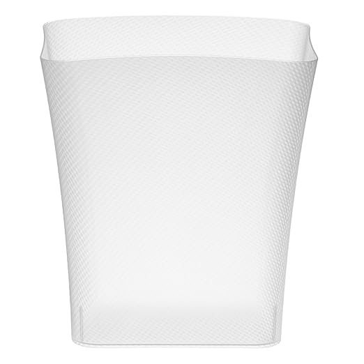 CLOROX Textura Slim Trash Can - 3.1 Gallon Small Waste Basket for Narrow Spaces - Skinny Plastic Garbage Bin for Bathroom, Bedroom, or Office, Clear Frost (Pack of 5)