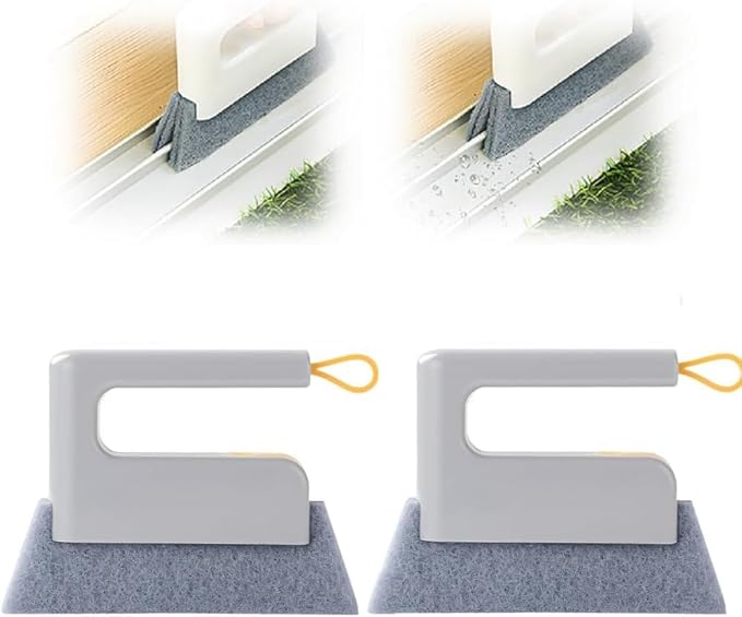 Window Track Cleaner,Multifucation Window Groove Cleaning Brush Tools Set,Sliding Door Track Cleaner Tool,Handheld Cleaning Brush for Window lides Gaps,Shutter Slats,Car Vents (2PC White)