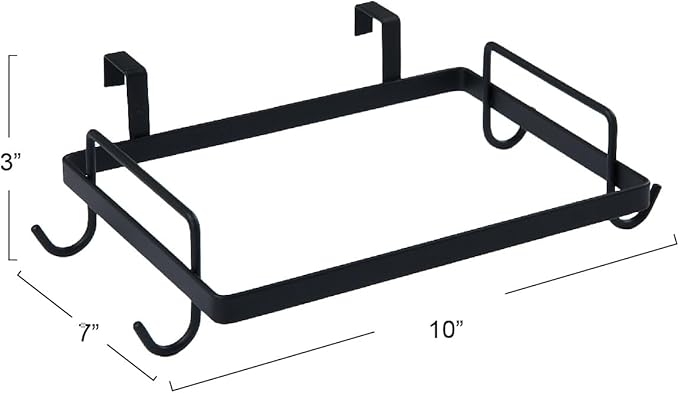Household Essentials Metal Over the Door Trash Bag Holder, Black