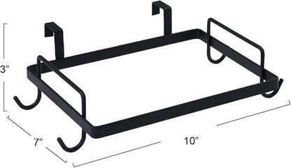 Household Essentials Metal Over the Door Trash Bag Holder, Black