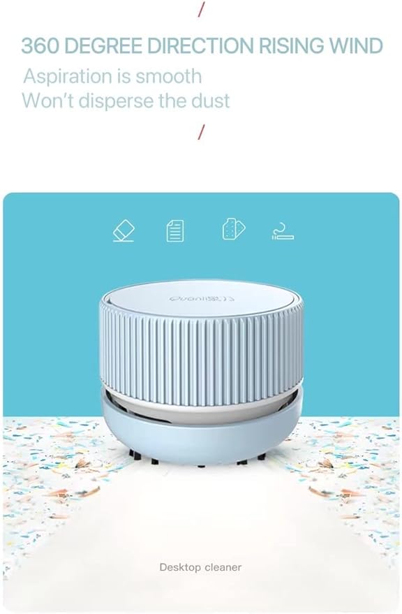 OIF Desktop Vacuum Cleaner, Table Vacuum Cleaner,Mini Table dust Sweeper Convenient Two AA Batteries Cordless&360º Rotatable Design for Keyboard/Home/School/Office