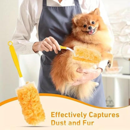 360° Duster Refills Kit for Duster, 30 Pack & 1 Handle, Multi-Surface Dusters with 4X Microfibers. Efficient Duster Kit for Cleaning Pet Hair, Home, Office, Blinds, Furniture and More