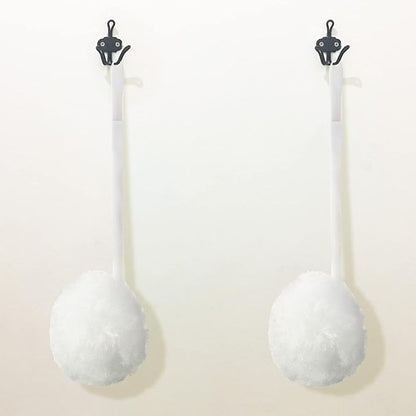 Eaasty Toilet Bowl Brush with Long Plastic Handle Bulk Disposable White Soft Swab Toilet Bowl Cleaners Mop with Silk Cotton Brush for Bathroom, 11 x 4.3 Inch(20 Pack)
