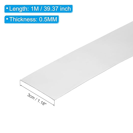 PATIKIL 3cm x1M Stainless Steel Foil Roll, 1pcs 304 Stainless Steel Flashing Roll Roofing Sheet Metal Roll 0.5mm Shim for Roofs Gutters Machinery Repair Craft DIY Door Window