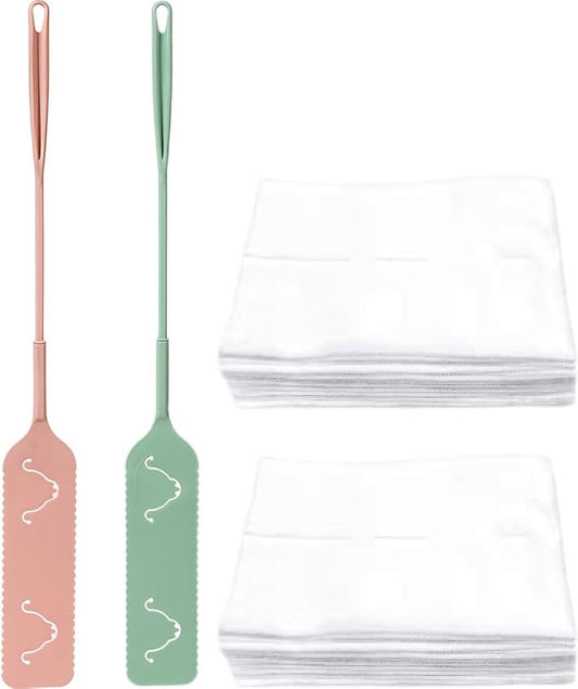 25 Inch Ultra-Thin Duster Wand Set of 2, Extendable Cleaning Duster for Blinds and Windowsills, Flexible Bendable Duster with 20 Disposable Dust Cloths, Household Cleaning Tools