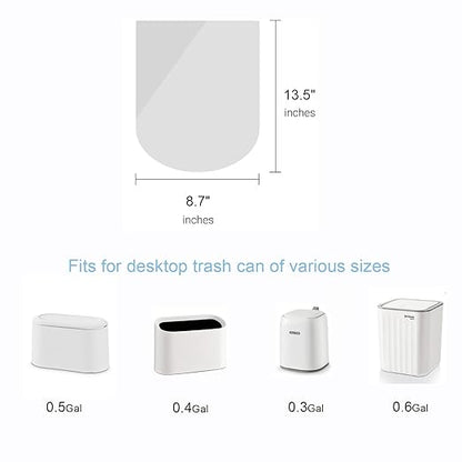 SUBEKYU Mini Trash Bags for Mini Trash Can,7 Rolls White Trash Bags for Desktop Wastebasket of Various Sizes,105 Count Total