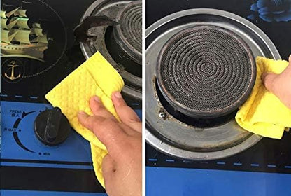 Reusable Cleaning Cellulose Sponge Cloths Absorbent Wipes Clean Kitchen Car Dish Eco-Friendly Dishcloth Hand Towel Auto (2 Pack (10pcs))