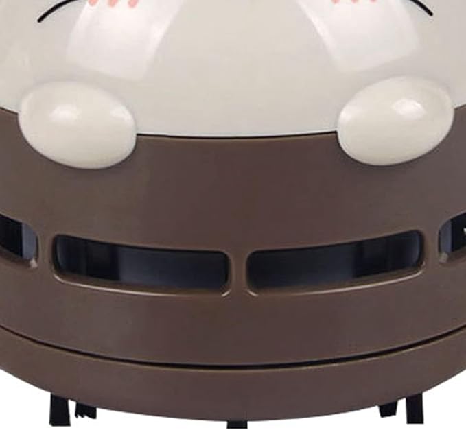 HERCHR Mini Crumb Vacuum Cleaner, Cute Desktop Vacuum Cleaner Desk Dust Cleaner Crumb Sweeper Mini Desk for Home, Office, Cars (Brown)