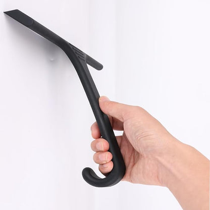 Silicone Shower Squeegee - All-in-One Design with Built-in Hook, 10 Inch Streak-Free Bathroom and car Cleaner for Glass Doors, Mirrors, Windows, Tiles Black