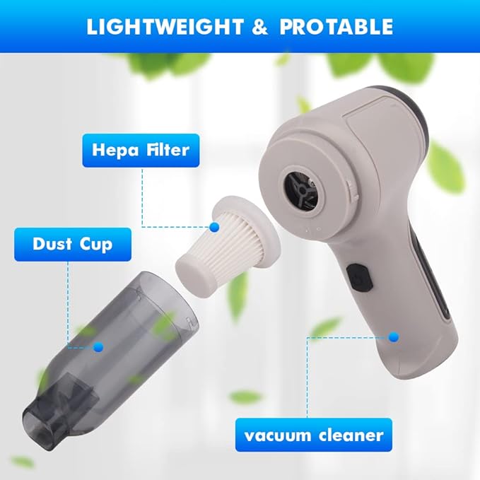 Handheld Vacuum Cleaner, 3-in-1 Cordless Car Vacuum Cleaner Rechargeable 120W/9000PA High Power, Portable Wet Dry Mini Vacuum for Car Home Pet Hair