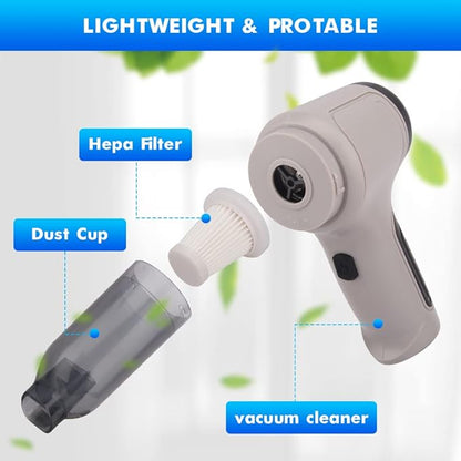 Handheld Vacuum Cleaner, 3-in-1 Cordless Car Vacuum Cleaner Rechargeable 120W/9000PA High Power, Portable Wet Dry Mini Vacuum for Car Home Pet Hair