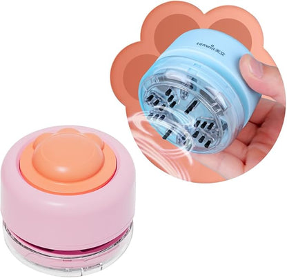 Desktop Vacuum Cleaner, Battery Operated Mini Vacuum Low Noise for Home Office Keyboard, Pink