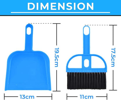 Mini Broom and Dustpan Set - Compact Cleaning Kit for Home, Car, Camping, Small Spaces, Pet Cleanup, and Travel - Durable Small Broom and Dustpan Set Mini - Mint Green Broom