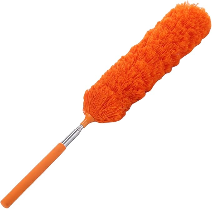 Fiber Dusting Brush, Multifunctional Extendable Dusting Wand, Washable Ceiling Duster, Cobweb Ceiling Duster with Extension, Cleaning Feather Dusters for Cleaning Ceiling Fan Furniture
