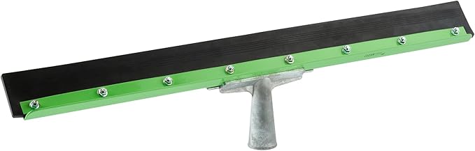 Restaurantware-SQUEEGEE ONLY: Clean Tek Professional 24 Inch Floor Squeegee, 1 Broom With Rubber Blade - Handle Sold Separately, Heavy-Duty, Green Steel Wiper, Ideal For Floor, Tiles
