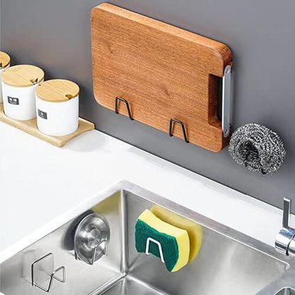 ESINAM 2Pcs Sponge Holders for Kitchen Sink, Strong Adhesive Small Sponge Holder, Premium Rustproof & Waterproof Kitchen Sink Caddy - Minimal Size - SUS304 Stainless Steel