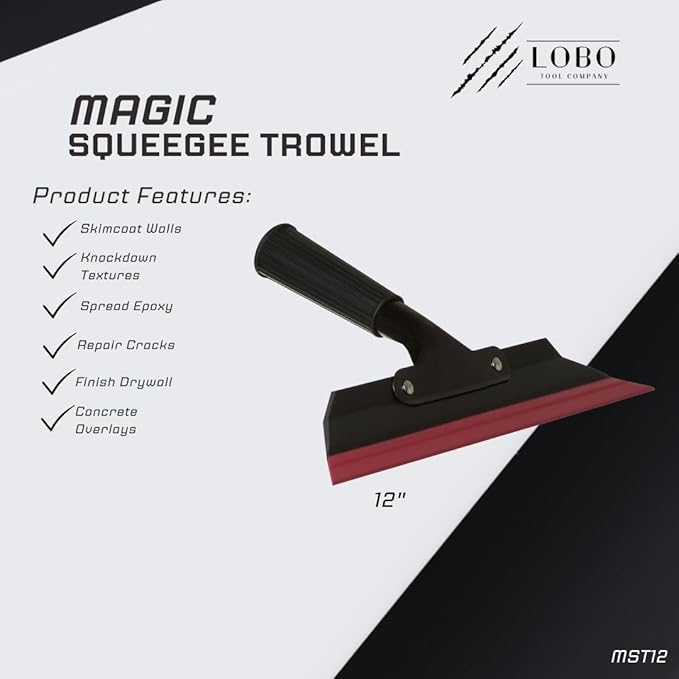 Lobo Tools Magic Squeegee Trowel for Knockdown, Drywall, Concrete, Epoxy (12")
