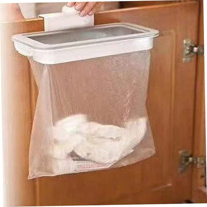 Hanging Trash Bag Holder with Lid Over Cabinet Garbage Bag Rack for Kitchen, Trash Holder with Lid