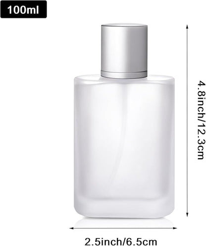 100ml/3.4 Oz Frosted Glass Spray Bottle Perfume Atomizer,Refillable Perfume Spray Bottle Perfume Bottles Empty with 3 Kinds of Perfume Dispenser (Frosted Glass 100ml)