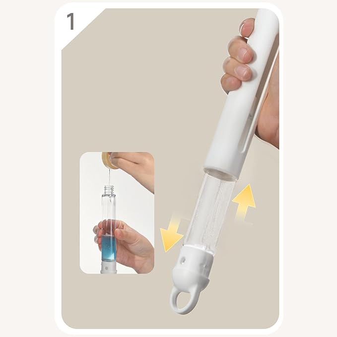 Fenteer Soap Dispenser Scrubbing Brush Pot Kitchen Rotating Cleaning Brush