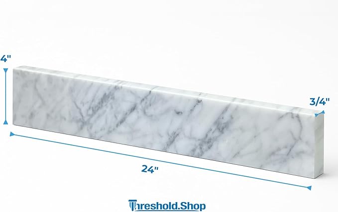 Bathroom Vanity Sink Backsplash/Sidesplash (Carrara Marble, 4" x 24")