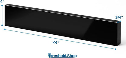 Bathroom Vanity Sink Backsplash/Sidesplash (Super Black Engineered Marble, 4" x 24")