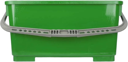 Pulex 6 Gallon Durable Lightweight Mop Bucket with Squeegee Carrying Clips and Ergonomic Handle for Floor and Window Cleaning - Green