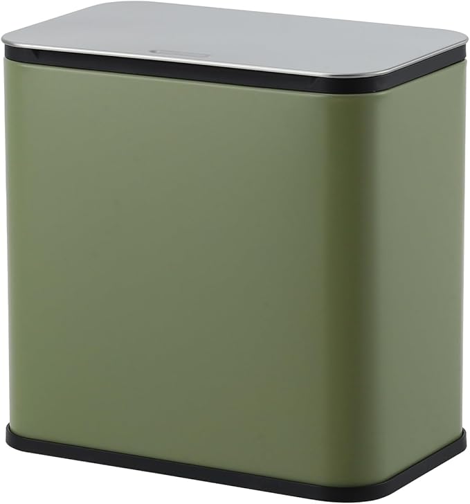 GarveeHome 1.3 gal/5L Countertop Compost Bin with Lid, Hanging Small Trash Can with Odor Control Charcoal Filter ＆ Bucket Under Sink for Kitchen, Hanging/Wall Mounted/Standing Food Waste Bin, Green