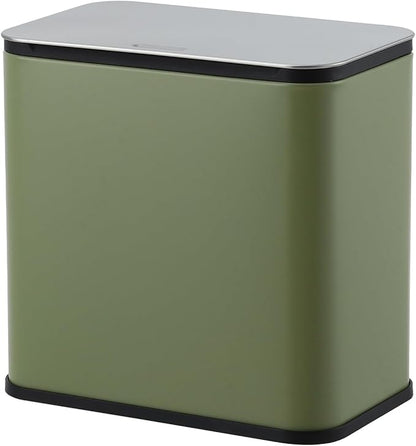 GarveeHome 1.3 gal/5L Countertop Compost Bin with Lid, Hanging Small Trash Can with Odor Control Charcoal Filter ＆ Bucket Under Sink for Kitchen, Hanging/Wall Mounted/Standing Food Waste Bin, Green