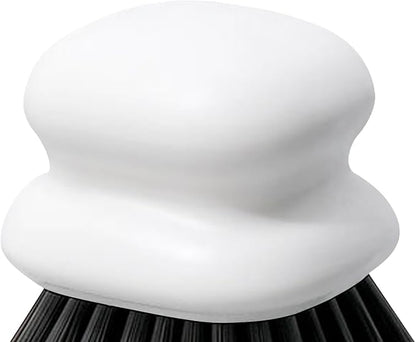 Dish Brush with Handle, Kitchen Scrub Brushes for Cleaning, Dish Scrubber with Nylon bristles for Sink, Pots, Pans (1Pack White Nylon bristles)