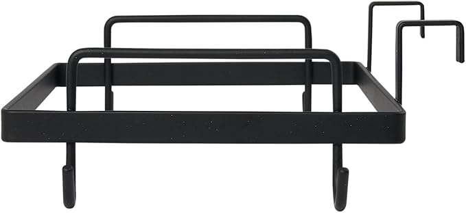 Household Essentials Metal Over the Door Trash Bag Holder, Black