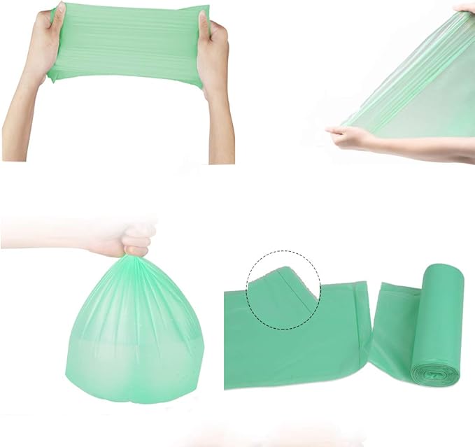 Compostable Trash Bags, 1.2 Gallon Small Disposable Compost Bags 150 Count Garbage Bags Made from PSM Starch-Based for Kitchen Bathroom Bedroom Office Trash Can (1.2 Gallon, 150)