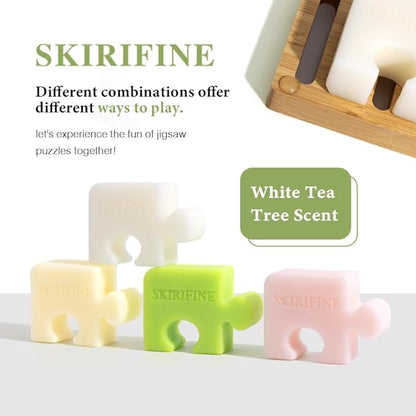 Puzzle-Shaped Tea Tree Solid Shampoo Bar - Soothing Scalp Therapy for Dandruff & Itch Relief - Cooling Minty Scent, Vegan (3.5oz)