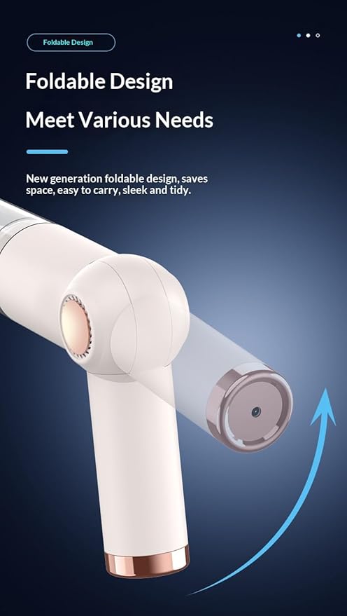 Handheld Vacuum Cordless 5000PA, Mini Car Vacuum Cleaner Rechargeable with Foldable Design, Lightweight Hand Vac for Car Interior, Computer Keyboard, Office Desk, Home Use with Washable Filter (WHITE)
