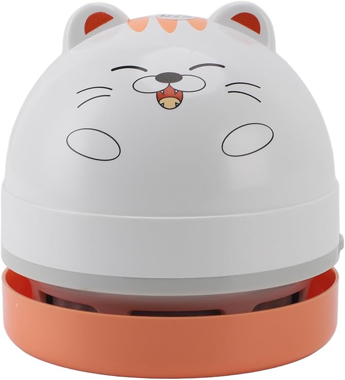 TOPINCN Portable Mini Desk Vacuum, Portable USB Vacuum Cleaner for Desk Mini Cute Cartoon Desktop Vacuum for Cleaning Eraser Crumbs, Dust, Crumbs, Computer, Keyboard (Cat)