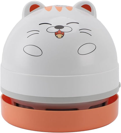 TOPINCN Portable Mini Desk Vacuum, Portable USB Vacuum Cleaner for Desk Mini Cute Cartoon Desktop Vacuum for Cleaning Eraser Crumbs, Dust, Crumbs, Computer, Keyboard (Cat)